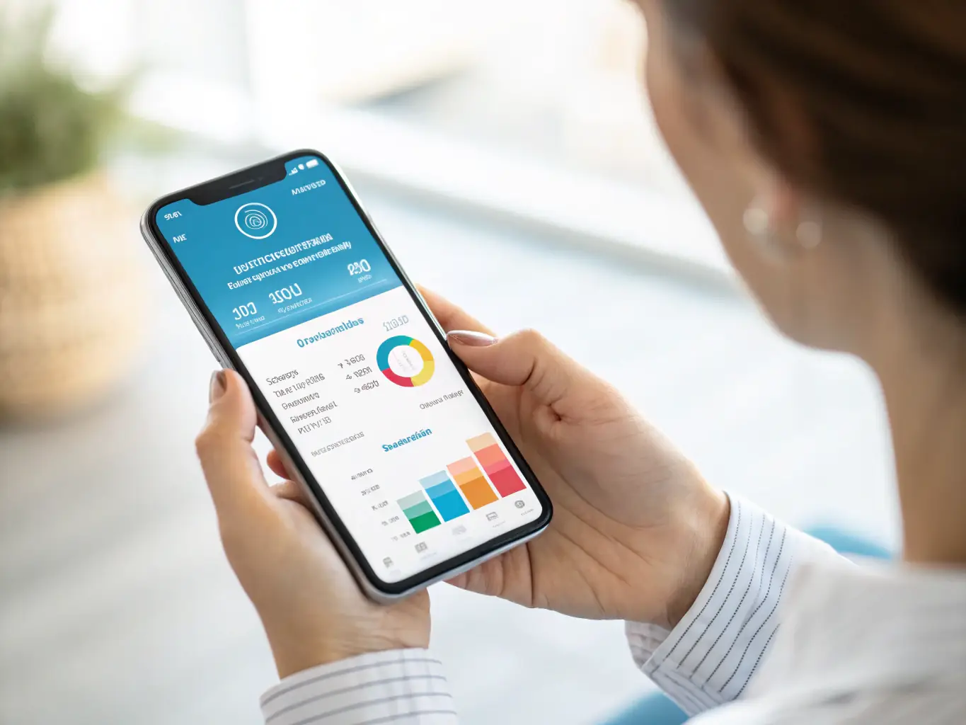 A person using Soldo's mobile app to track expenses on their smartphone, showcasing the ease of real-time expense management.